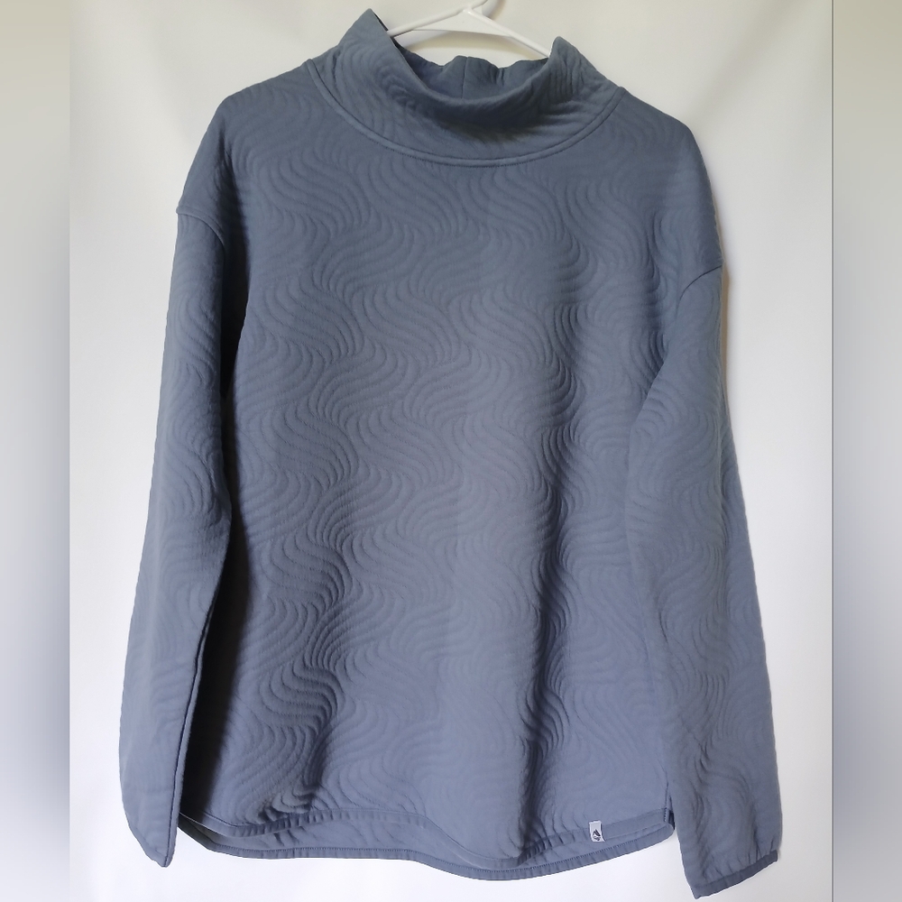 Ocean & Coast Womens Quilted Sweatshirt Size S Color Bison Blue